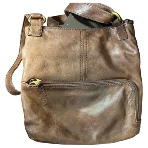 Fossil Vintage Classic Chocolate Brown Turnlock Leather Crossbody Purse thumbnail 4