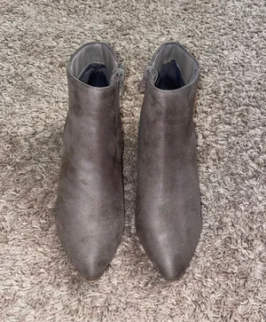 Taupe Faux Suede Block Heel Booties thumbnail 6