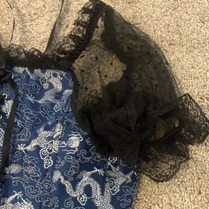 New corset with dragons royal blue and Black Lace-Up Women's Top L/M thumbnail 5