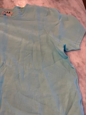 Flax Light Blue Linen Short Sleeve Crew T-Shirt thumbnail 1