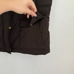 Land’s End Espresso Brown Quilted Puffer Vest Jacket Zip Up Women’s Size XS 2 4 thumbnail 5