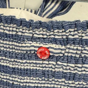 Red Carter Blue White Striped Smocked Halter Crop Top Size Small Summer thumbnail 3