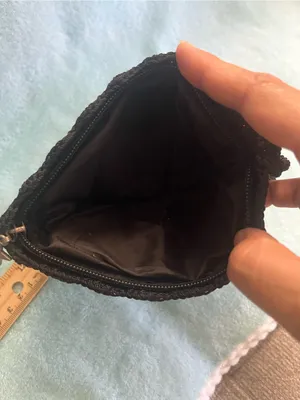 Handcrafted Black Crochet Wristlet Clutch thumbnail 2