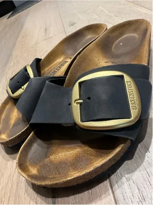 Birkenstock Madrid Big Gold Buckle Midnight Nubuck Nar - Navy - size 38 EU thumbnail 6