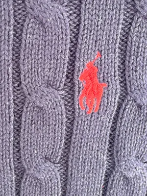 Polo by Ralph Lauren Navy Cable-Knit Short-Sleeve Sweater Size XS thumbnail 3