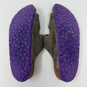 Birkenstock Arizona Leather Sandals Womens 38 Gray Purple Outdoor Gorpcore Birks thumbnail 9