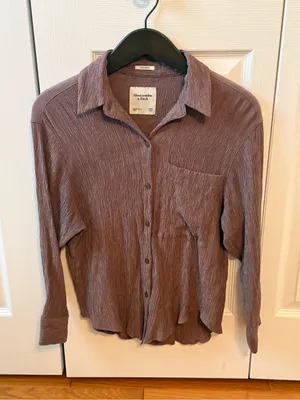 Abercrombie & Fitch Brown Gauze Button Up Long Sleeve thumbnail 2