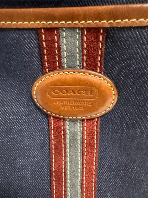 Coach Heritage Stripe Denim Vintage Crossbody Denim and Leather Trim thumbnail 3