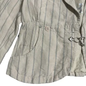 Vintage Women's Diesel‎ Flight Bright Cream Stripe Short Blazer Jacket Sz Small thumbnail 5