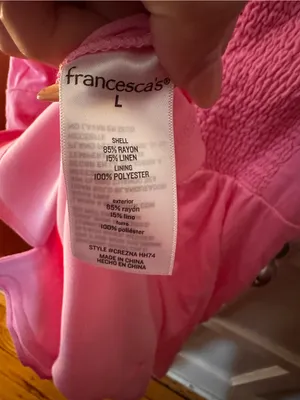 Francesca's Crezna Sweetheart Smocked Ruffle Mini Dress Linen Blend Large thumbnail 8