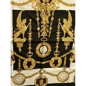 Carlisle Italy Baroque Watch‎ Silk Scarf Gorgeous Hand Rolled thumbnail 4
