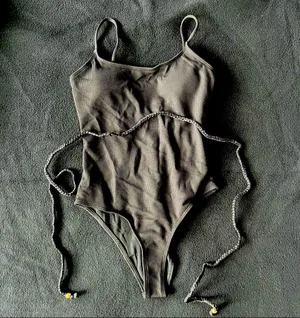 Black rope ribbed monokini one piece Size M thumbnail 7