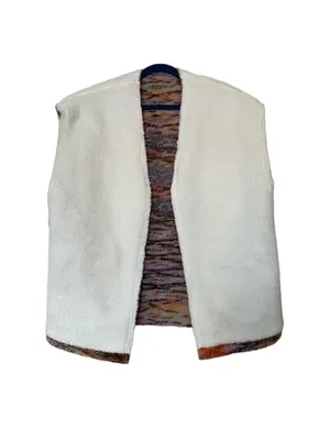 Free PEOPLE Layer Up Vest Wool and Sherpa Aztec print Reversible XS oversized thumbnail 7