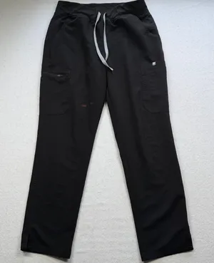 FIGS Yola Skinny Scrub Pants Women’s Large Black Technical Collection thumbnail 1