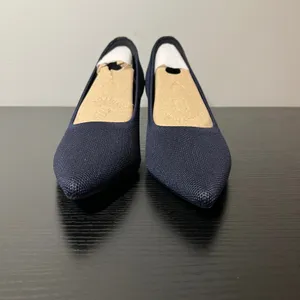 VIVAIA Aria Wedge Pro Navy Blue Knit Pointed Toe Sustainable Heels EU 40 US 9 thumbnail 3