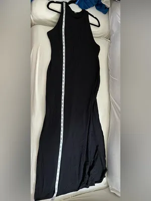 Lululemon Maxi Classic Sleeveless Black dress side slits Racerback size 6? thumbnail 5