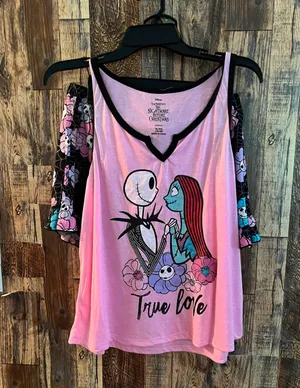 Disney NWT Nightmare Before Christmas Women's Tank Top and Shorts Pajama Set, 2-Piece, Size XL thumbnail 1