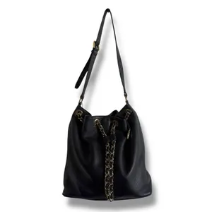 MICHAEL Michael Kors Black and Gold Shoulder Bag with‎ Chain Detail Bucket thumbnail 3