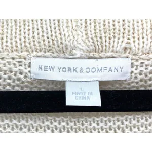 New‎ York & Company Open-Knit Shimmery Cowl Neck Sweater Large Cream Gold Top thumbnail 5