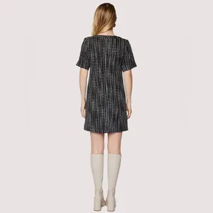 Lost + Wander Femme Forte Tweed Shift Dress in Black Ivory Size Small NWT thumbnail 7