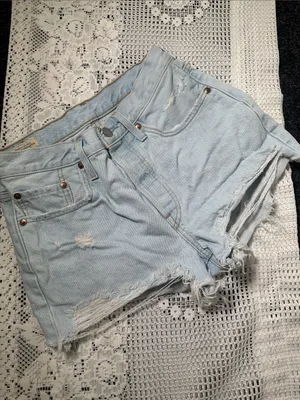 Levi’s Light Wash Distressed Women’s Denim Shorts‎ thumbnail 1