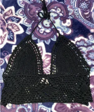 Wowo Black Crochet Top thumbnail 1