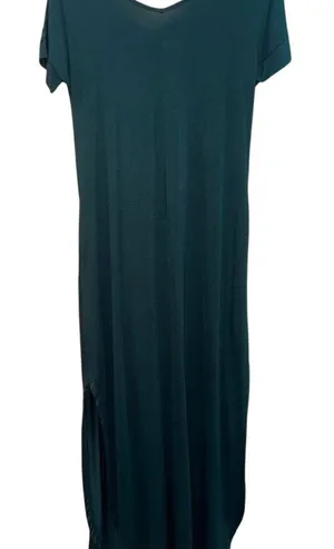 Grecerelle Womens Dark Green Short Sleeve V Neck Maxi‎ Dress with Pockets NWT thumbnail 1