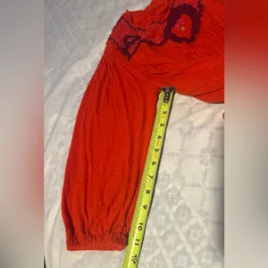 Free People Vibrant orange Blouse with Embroidery thumbnail 10