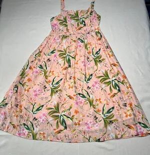 Biltmore Arboretum Floral Fit & Flare Strappy Sundress Size Large Smocked Back thumbnail 1