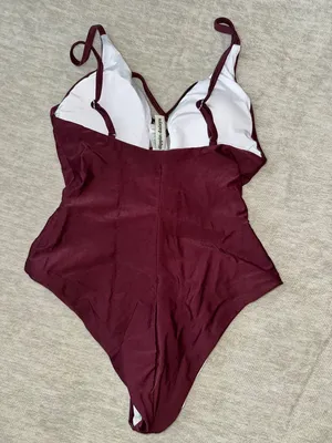 Burgundy full piece bathing suit  thumbnail 2