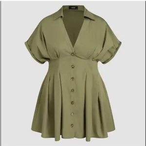 Cider Olive Green Button-Up Dress thumbnail 3