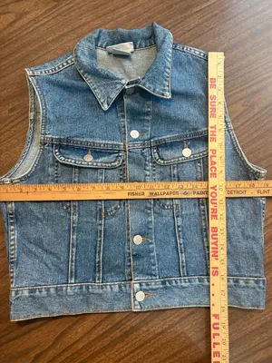 Nada Nuff by Contempo Casuals VINTAGE Large Denim Jean Vest thumbnail 4