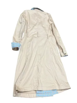 Anthropologie wms beige blue fall winter trench coat/jacket sz XS SKU 10-700 thumbnail 8