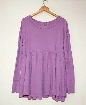 Free People Forever Your Girl Babydoll Long Sleeve Top thumbnail 1