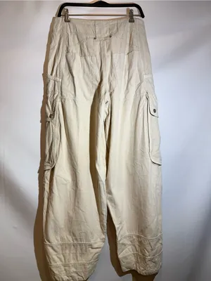 Free People Brentwood Aged Green Slouchy Cargo Utility Pants Cotton Size 8 thumbnail 3