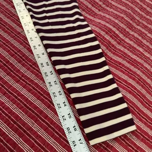 L.L. Bean Maroon and White Striped Cowl Neck thumbnail 4