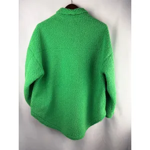 Women’s Good American Size 1/2 Bright Green Sherpa Jacket thumbnail 3
