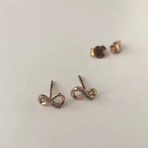 Pandora Sparkling Infinity Stud Earrings Rose Gold thumbnail 2