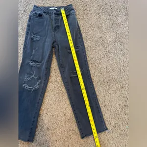 PacSun Gray Black Distressed Denim High Rise Straight Jeans Size 24 thumbnail 9