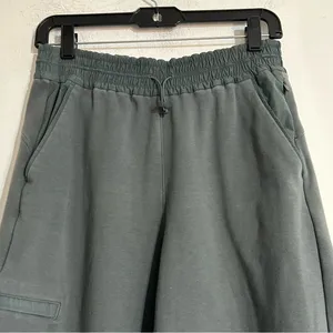 Athleta Triumph Hybrid Wide Leg Crop Pants Granite Blue Size Small Lounge Casual thumbnail 3