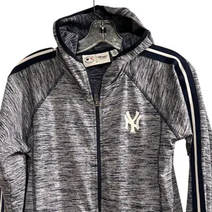 NY Yankees Genuine Merchandise 4her Women's Full Zip Hooded Jacket Blue‎ Size M thumbnail 5