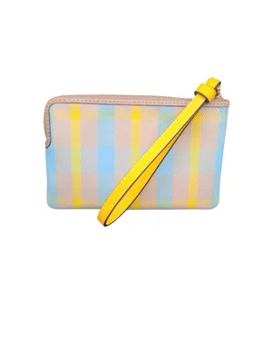 Coach Wristlet Bright Maize Plaid Corner Zip new with tags thumbnail 2