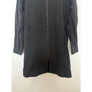 Lululemon Apres Yoga Jacket Black White Polka Dots Mid Length Hoodie thumbnail 9