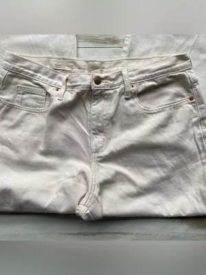 Universal Thread relaxed wide leg 100% cotton putty colored denim jeans 14 32 thumbnail 2