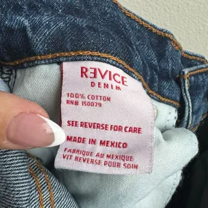 Revice Dark Solid Blue Wash High Rise Straight Leg Jeans Size 25 Made in Mexico thumbnail 5