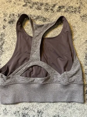 ALO Yoga Heather High-Neck Racerback Sports Bra thumbnail 2