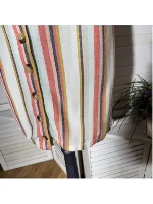 Vintage Y2K RipCurl babydoll mini dress striped festival boho coastal cowgirl S thumbnail 7