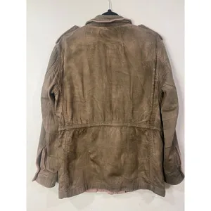 Free People Washed Olive Distressed Surplus Utility Jacket Pink Faded Small thumbnail 8
