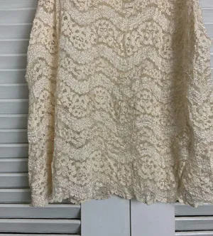 LG/XL Creme Floral Lace stretch Tank top thumbnail 4