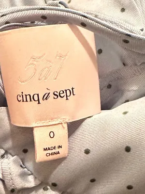 Cinq à Sept Tie Back Blue Dot Dress thumbnail 5